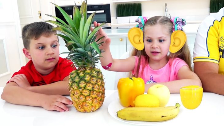 Diana y Roma Aprenden los Colores con Frutas y Vegetales Deliciosos | Videos educativos