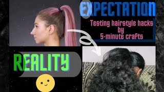Testing hairstyle hacks TAMIL BY 5-minute crafts..😍