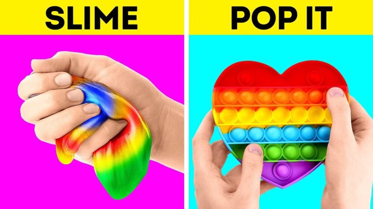 SLIME VS. POP IT || Genius Ways To Relax And Make Satisfying Crafts At Home