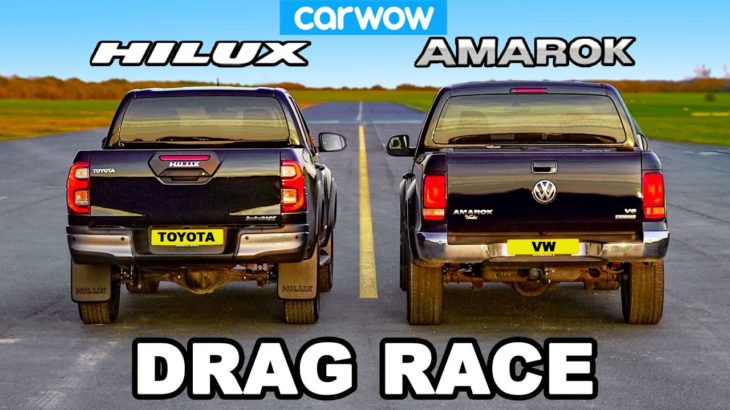 New Toyota Hilux v VW Amarok: DRAG RACE