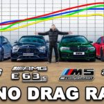 BMW M5 v AMG E63 v RS6 v Panamera Turbo: DYNO DRAG RACE